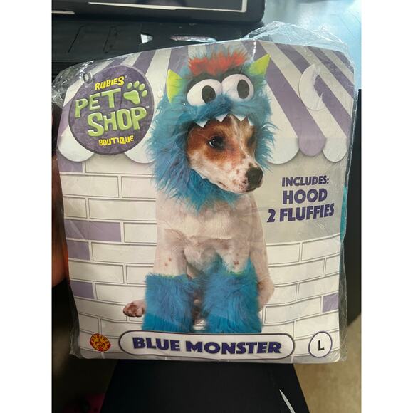 Rubies Pet Shop - Blue Monster Dogs or Cats Costume Headpiece Pawcovers - Large - Picture 7 of 7